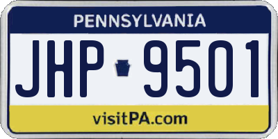 PA license plate JHP9501