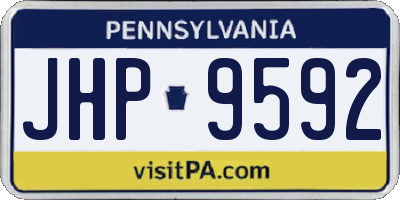 PA license plate JHP9592