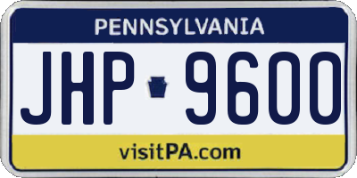 PA license plate JHP9600