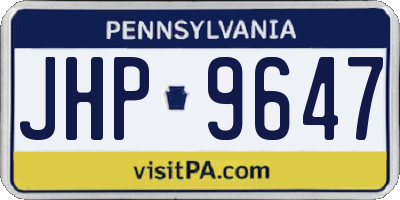 PA license plate JHP9647