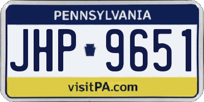 PA license plate JHP9651