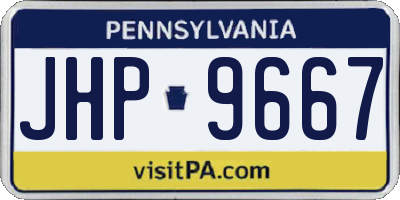 PA license plate JHP9667