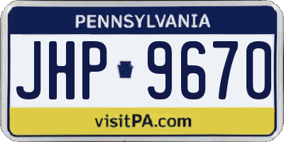 PA license plate JHP9670