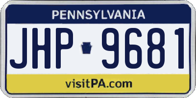 PA license plate JHP9681