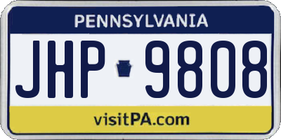 PA license plate JHP9808
