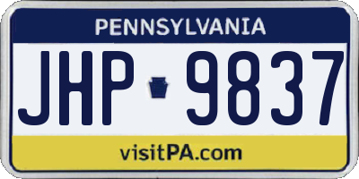 PA license plate JHP9837
