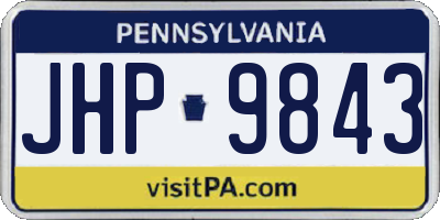 PA license plate JHP9843