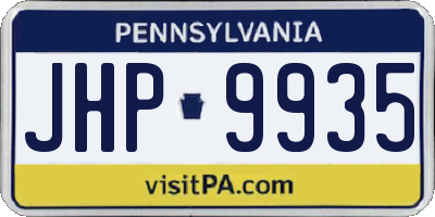 PA license plate JHP9935
