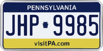 PA license plate JHP9985