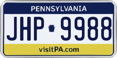 PA license plate JHP9988