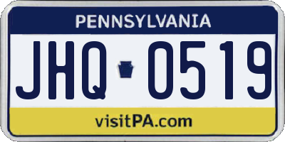 PA license plate JHQ0519