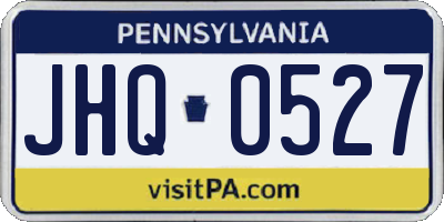 PA license plate JHQ0527