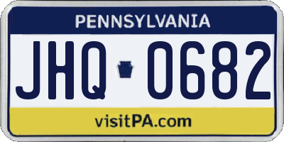 PA license plate JHQ0682