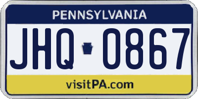 PA license plate JHQ0867