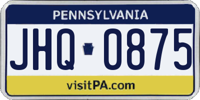 PA license plate JHQ0875