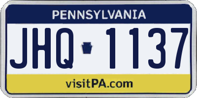 PA license plate JHQ1137