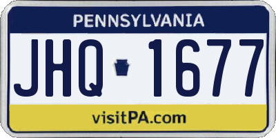 PA license plate JHQ1677