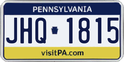 PA license plate JHQ1815