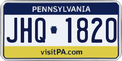 PA license plate JHQ1820