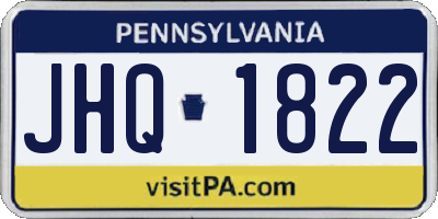 PA license plate JHQ1822