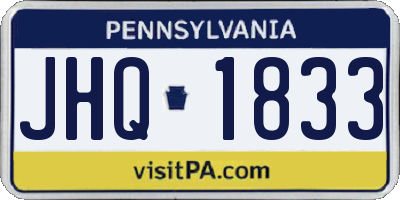PA license plate JHQ1833