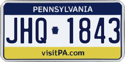 PA license plate JHQ1843