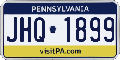 PA license plate JHQ1899