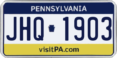 PA license plate JHQ1903