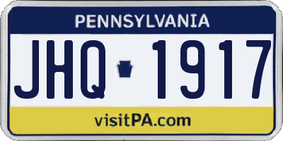 PA license plate JHQ1917