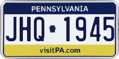 PA license plate JHQ1945