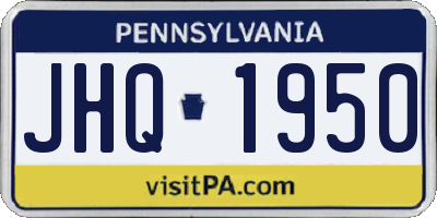 PA license plate JHQ1950