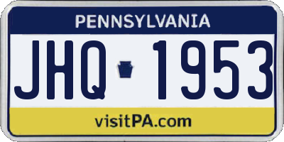 PA license plate JHQ1953