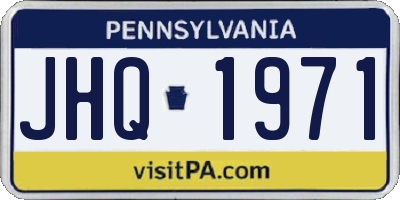 PA license plate JHQ1971