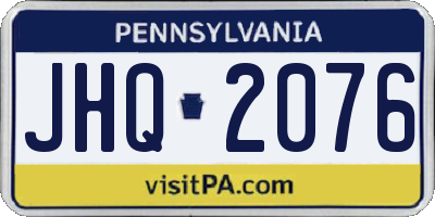 PA license plate JHQ2076