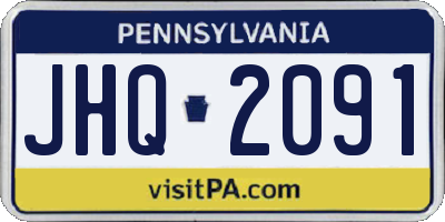 PA license plate JHQ2091