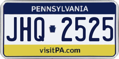 PA license plate JHQ2525