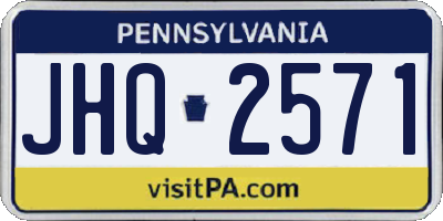 PA license plate JHQ2571