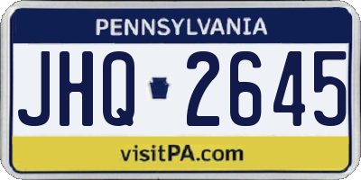 PA license plate JHQ2645