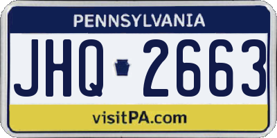 PA license plate JHQ2663