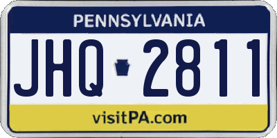 PA license plate JHQ2811