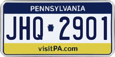 PA license plate JHQ2901