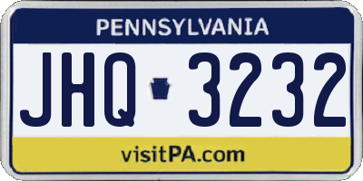 PA license plate JHQ3232