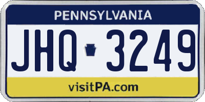 PA license plate JHQ3249
