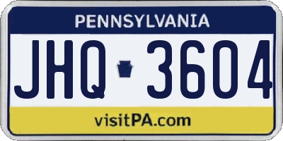 PA license plate JHQ3604