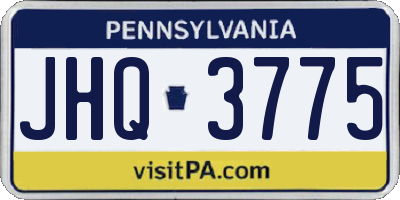 PA license plate JHQ3775