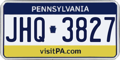 PA license plate JHQ3827