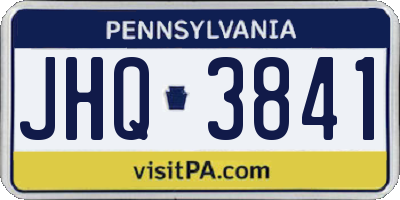 PA license plate JHQ3841