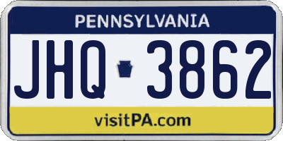 PA license plate JHQ3862
