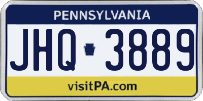 PA license plate JHQ3889