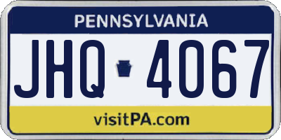 PA license plate JHQ4067